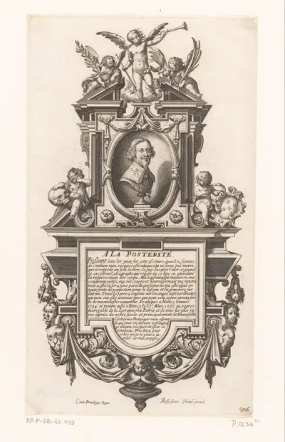 Epitaaf voor Jacques Callot met portretbuste