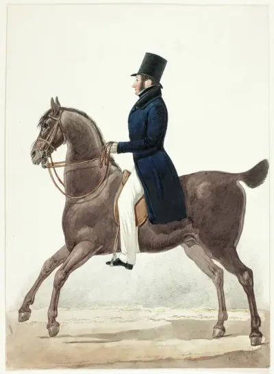 Equestrian Portrait of Man in Profile