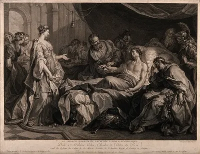 Erasistratus, a physician, realising that Antiochus's (son of Seleucus I) illness is lovesickness for his stepmother Stratonice, by observing that Antiochus's pulse rose whenever he saw her