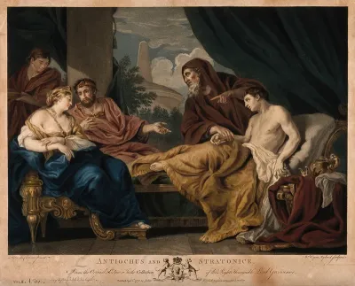 Erasistratus, a physician, realising that the illness of Antiochus (son of Seleucus I) is lovesickness for his stepmother Stratonice, by observing that Antiochus's pulse rose when ever he saw her