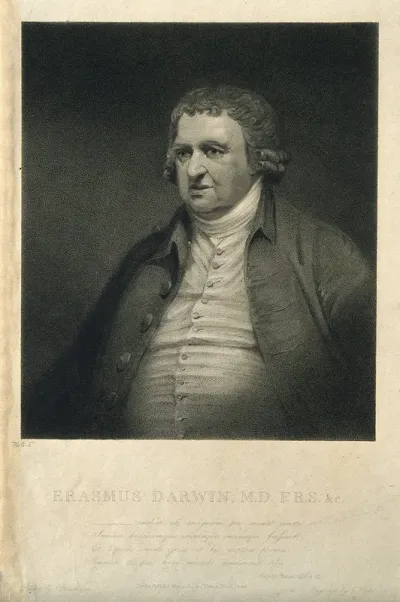 Erasmus Darwin. Stipple engraving by J. Heath, 1804, after J. Rawlinson