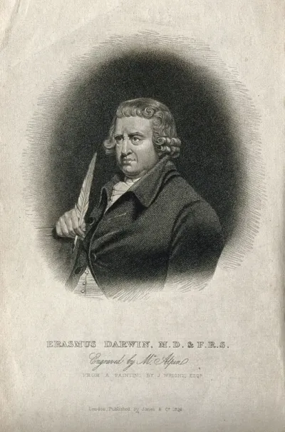 Erasmus Darwin. Stipple engraving by M. Alpin, 1825, after J. Wright