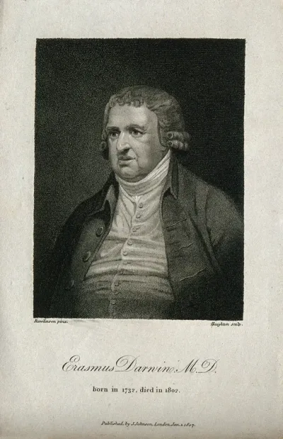 Erasmus Darwin. Stipple engraving by M. Haughton, 1807, after J. Rawlinson