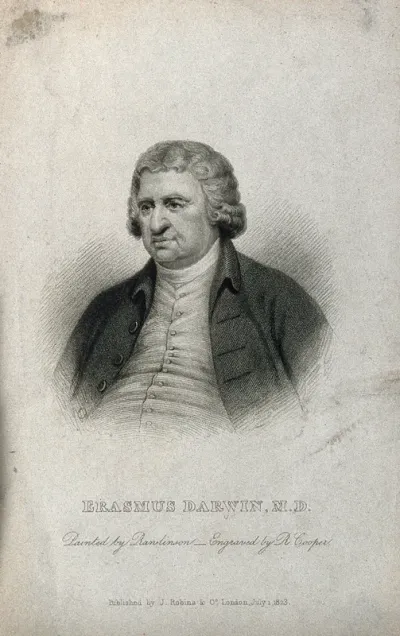 Erasmus Darwin. Stipple engraving by R. Cooper, 1823, after J. Rawlinson