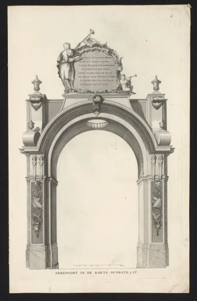 Erepoort in de Korte Oudestraat, 1751