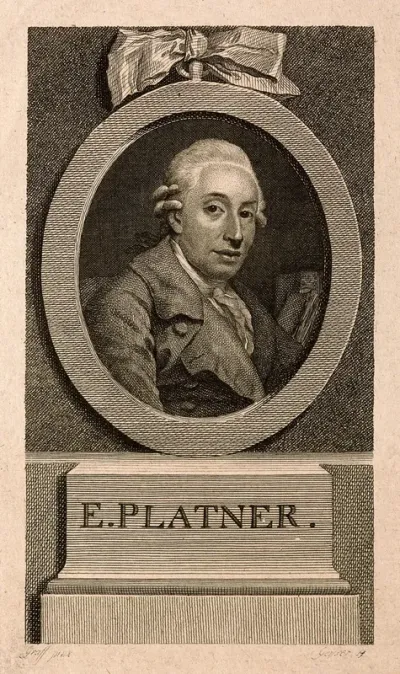 Ernst Platner. Line engraving by C.G. Geyser after A. Graff