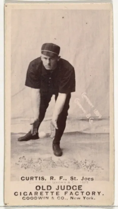 Ervin Duane "Jim" Curtiss, Right Field, St. Joseph Clay Eaters, from the Old Judge series (N172) for Old Judge Cigarettes