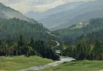 Erzgebirge (aus der Mappe „16 Ansichten tschechischer Landschaften 'Česka Krajiná'“)