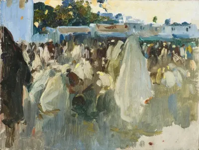 Escena árabe de mercado