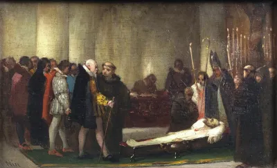Escena histórica de velatorio