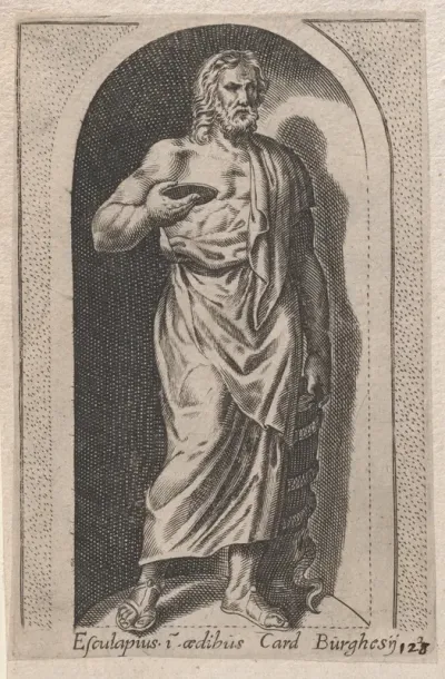 Esculapius (Esculapius in aedibus Card. Burghesij), from "Speculum Romanae Magnificentiae"