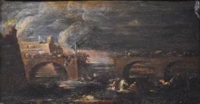 Esquisse Bataille sur un pont