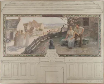 Esquisse de la mairie de Montreuil-sous-Bois : Le printemps - La jeunesse