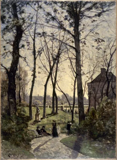 Esquisse pour la galerie des Tourelles de l'Hôtel de Ville de Paris : Le jardin du Luxembourg