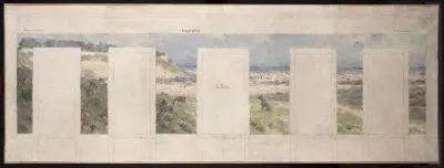 Esquisse pour la mairie de Bagnolet : Vue des environs de Bagnolet (l'est)
