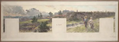 Esquisse pour la mairie de Bagnolet : Vues des environs de Bagnolet. L'Ouest - Charonne - Les Lilas