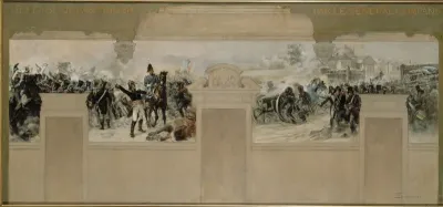 Esquisse pour la mairie de Pantin : Défense de Pantin en 1814 par le général Compans
