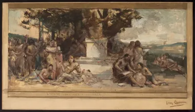Esquisse pour la mairie du 4ème : L'étude des sciences et des arts