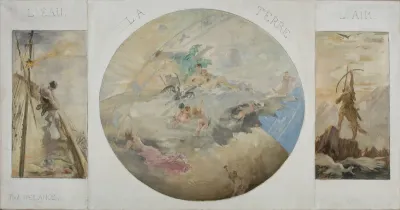 Esquisse pour la salle à manger de l'Hôtel de Ville de paris : L'Eau, la Terre, l'Air