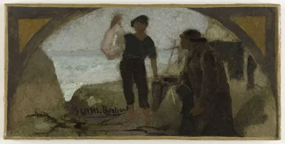 Esquisse pour la salle à manger de l'Hôtel de Ville de Paris : Le poisson