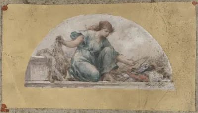 Esquisse pour la salle à manger de l'Hôtel de Ville, la Pêche