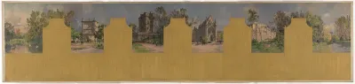 Esquisse pour la salle des fêtes de la mairie de Vincennes : Vues de Vincennes