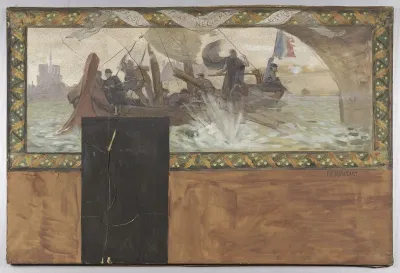 Esquisse pour le cabinet du préfet de l'Hôtel de Ville de Paris : Fluctuat Nec Mergitur
