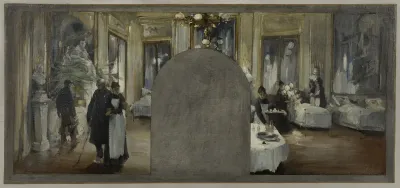 Esquisse pour le cabinet du préfet de l'Hôtel de Ville de Paris : L'ambulance du Théâtre Français