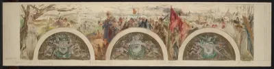 Esquisse pour le salon d'entrée de l'Hôtel de Ville : Paris et les Hautes Epoques ; L'époque gallo-franque