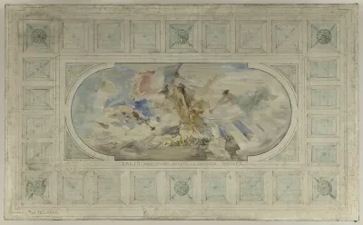 Esquisse pour le salon d'entrée de l'Hôtel de Ville : Paris moderne reçoit le monde entier