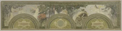 Esquisse pour le salon d'entrée sud de l'Hôtel de Ville : La Peinture - La Littérature