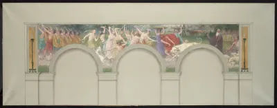 Esquisse pour les salons d'entrée de l'Hôtel de Ville de Paris : Scène antique : taureau mené au sacrifice