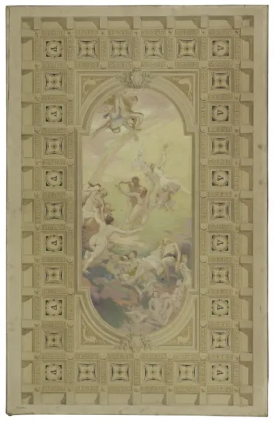 Esquisse pour un salon d'introduction de l'Hôtel de Ville de Paris : Gaité. Farandole