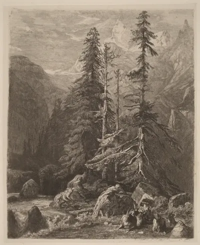 Essais de gravure à l'eau forte par Alexandre Calame, I, pl. 21