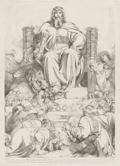 Et ecce sedes posita erat in coelo... (God the Son in Majesty on the Throne Surrounded by the Four Creatures and Worshipped by the Twenty-four Elders)