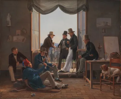 Et selskab af danske kunstnere i Rom