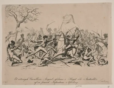 Et østerisk cavallerie angreb afslås i slaget ved Austerlitz