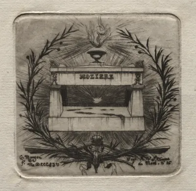 Etchings of Paris: Molière's Tomb in Père Lachaise Cemetery