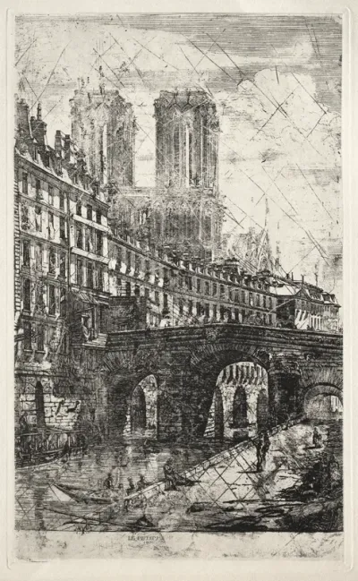 Etchings of Paris: The Little Bridge
