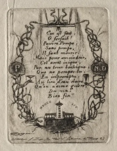 Etchings of Paris:  The Notre Dame Pump, Small Plate