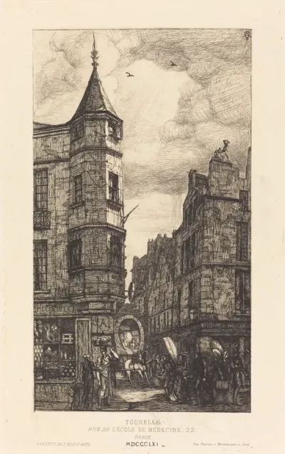 Etchings of Paris: Tourelle, rue de l'Ecole de Médecine