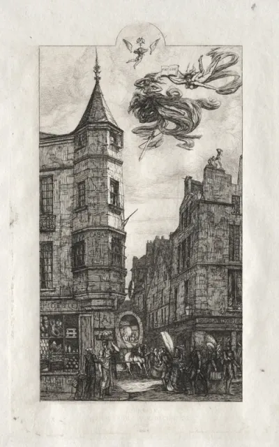 Etchings of Paris:  Tourelle, rue de l'Ecole de Médicine