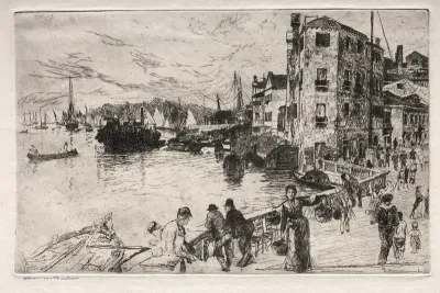 Etchings of Venice: Castello Quarters, Riva