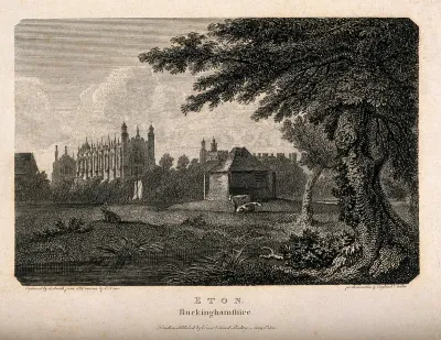 Eton College as seen from the river and fields, Berkshire