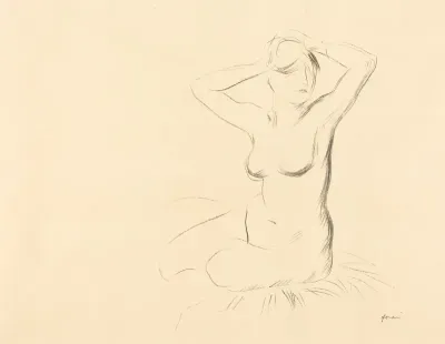 Etude de femme nue, les mains croisées au-dessous de la tête (Study of a Nude Woman, Her Hands Crossed behind Her Head)