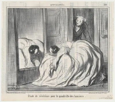 Étude de révérence pour le quadrille des lanciers, from Actualités, publlished in Le Charivari, March 30, 1857
