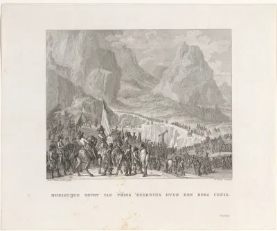 Eugenius van Savoye met zijn troepen bij Mont Cenis