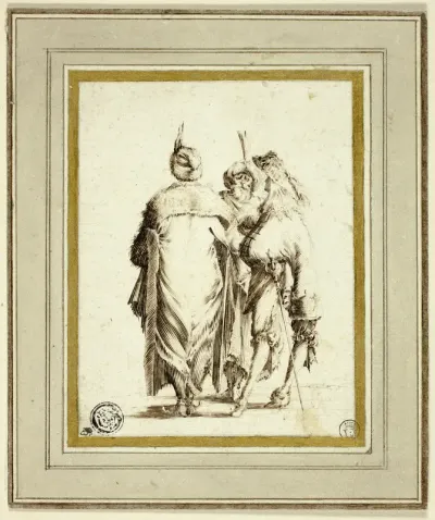 European Courtier and Two Turks, Conversing