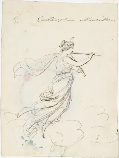 Euterpe, luonnos teatterin kattomaalaukseen