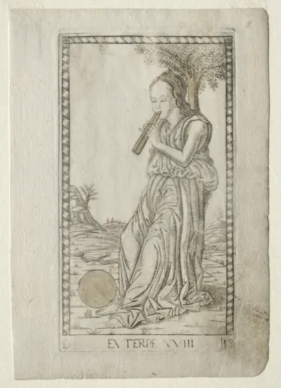 Euterpe (music, lyric poetry) (from the Tarocchi series D:  Apollo and the Muses, #18)